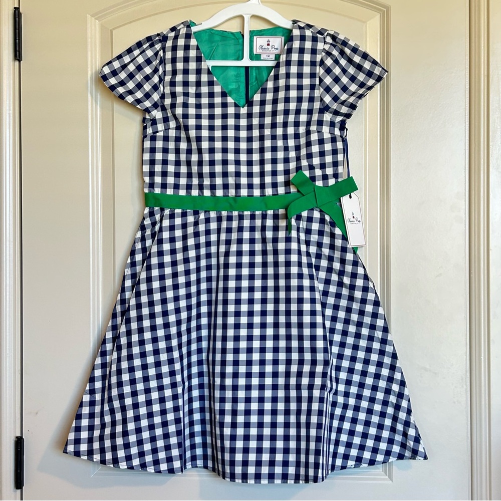 NWT Sz12 Classic Prep Ann Gingham Taffeta Dress